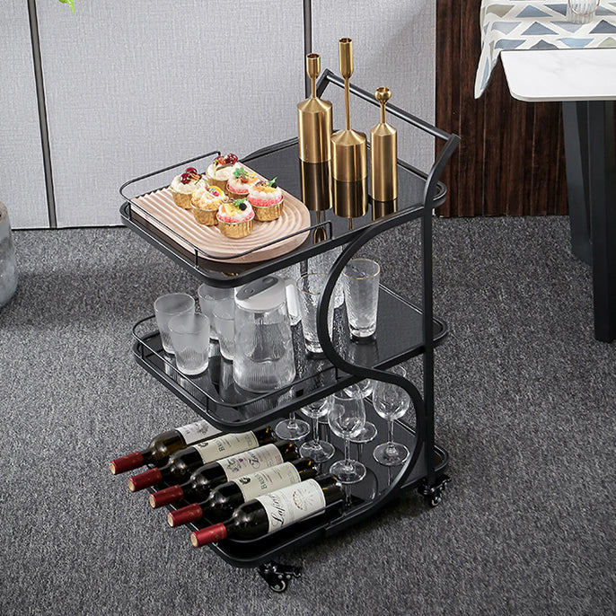 Modern Rolling Prep Table Rectangular Metal Prep Table for Home Use