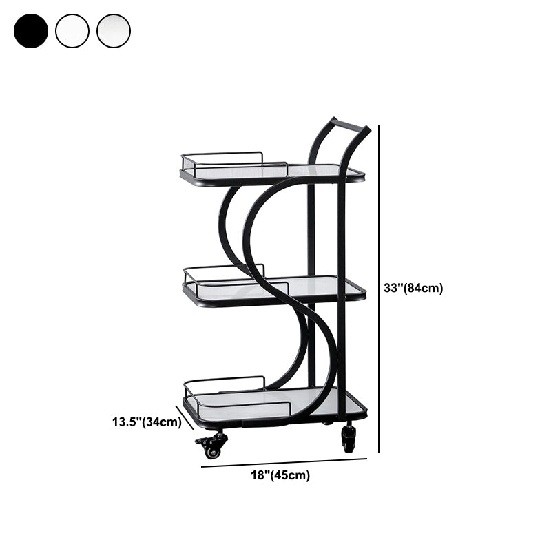 Modern Rolling Prep Table Rectangular Metal Prep Table for Home Use