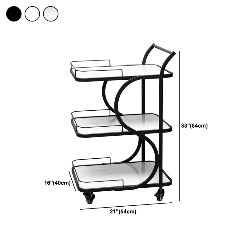 Modern Rolling Prep Table Rectangular Metal Prep Table for Home Use