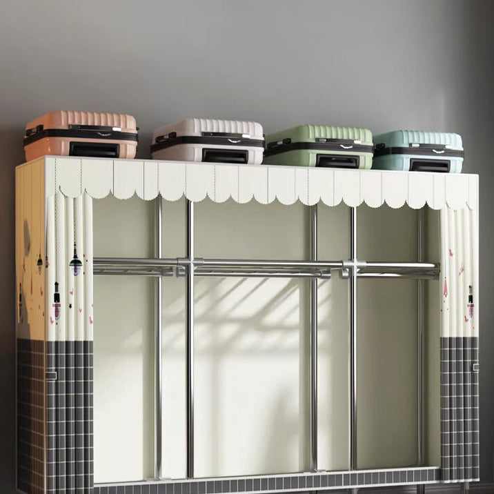 Moderner Kleiderschrank Armoire Aluminiumlegierung Rahmen Kleiderschrank für Zuhause