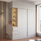 White Modern Style Wardrobe Cabinet Engineered Wood Wardrobe with Clothing Rod Clearhalo 'Armoires & Wardrobes' 'armoires_wardrobes' 'Bedroom Furniture' 'furn' 'furn_armoires_wardrobes' 'Furniture' 5358437