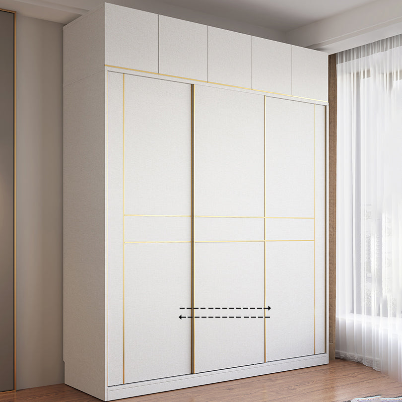 White Modern Style Wardrobe Cabinet Engineered Wood Wardrobe with Clothing Rod Clearhalo 'Armoires & Wardrobes' 'armoires_wardrobes' 'Bedroom Furniture' 'furn' 'furn_armoires_wardrobes' 'Furniture' 5358439