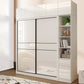 White Mirrored Finish Wardrobe Cabinet Modern Engineered Wood Wardrobe Clearhalo 'Armoires & Wardrobes' 'armoires_wardrobes' 'Bedroom Furniture' 'furn' 'furn_armoires_wardrobes' 'Furniture' 5358453