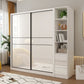White Mirrored Finish Wardrobe Cabinet Modern Engineered Wood Wardrobe Clearhalo 'Armoires & Wardrobes' 'armoires_wardrobes' 'Bedroom Furniture' 'furn' 'furn_armoires_wardrobes' 'Furniture' 5358454