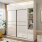White Mirrored Finish Wardrobe Cabinet Modern Engineered Wood Wardrobe Clearhalo 'Armoires & Wardrobes' 'armoires_wardrobes' 'Bedroom Furniture' 'furn' 'furn_armoires_wardrobes' 'Furniture' 5358460