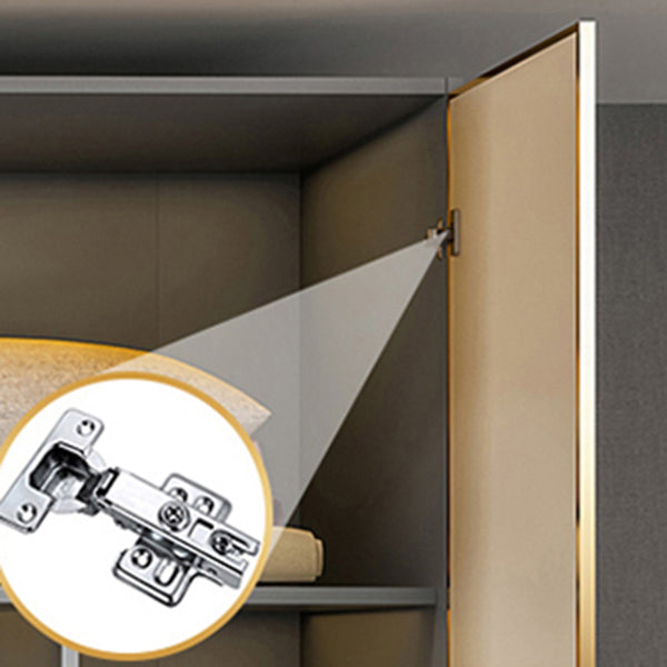 Kleiderschrank im zeitgenössischen Stil grau Farbe Holzgarderobe Schrank mit Regalen