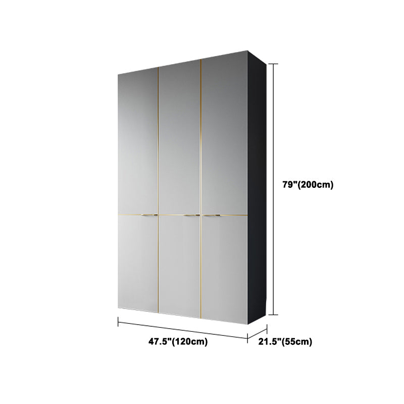 Kleiderschrank im zeitgenössischen Stil grau Farbe Holzgarderobe Schrank mit Regalen