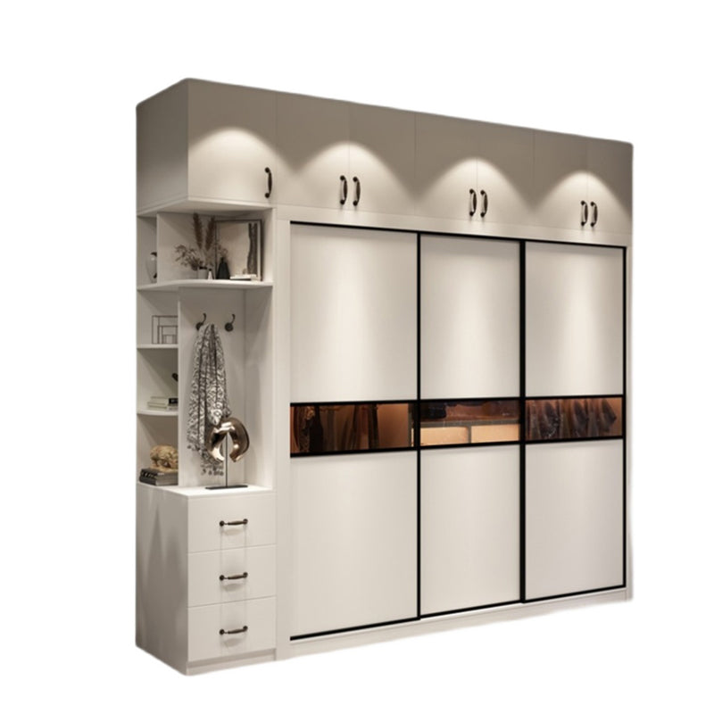 Kleiderschrank der zeitgenössischen Style weiße Farbe Holzgarderobe Kleiderschrank für Schlafzimmer