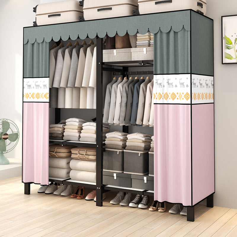 Armadio a cornice in acciaio inossidabile Armata moderno moderno armadio per il guardaroba con bordo di abbigliamento