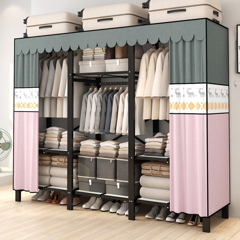 Armadio a cornice in acciaio inossidabile Armata moderno moderno armadio per il guardaroba con bordo di abbigliamento