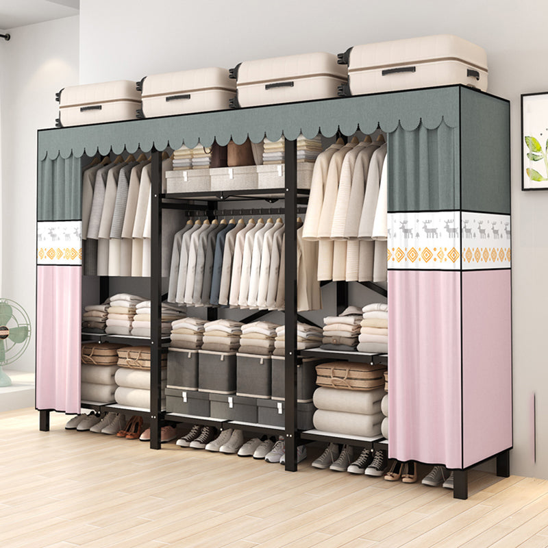 Armadio a cornice in acciaio inossidabile Armata moderno moderno armadio per il guardaroba con bordo di abbigliamento