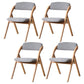 Contemporary Wood Dining Chairs Open Back Dining Side Furniture in Matte Finish for Home