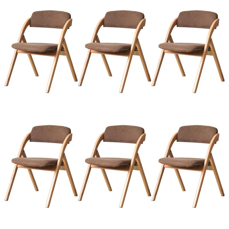 Contemporary Wood Dining Chairs Open Back Dining Side Furniture in Matte Finish for Home