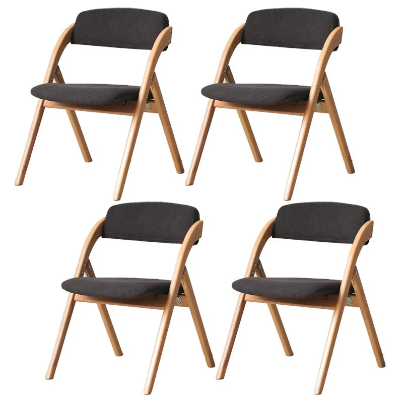 Contemporary Wood Dining Chairs Open Back Dining Side Furniture in Matte Finish for Home