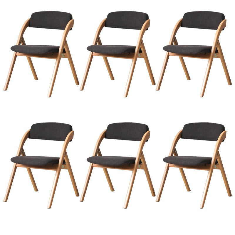 Contemporary Wood Dining Chairs Open Back Dining Side Furniture in Matte Finish for Home