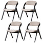 Contemporary Wood Dining Chairs Open Back Dining Side Furniture in Matte Finish for Home