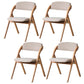 Contemporary Wood Dining Chairs Open Back Dining Side Furniture in Matte Finish for Home