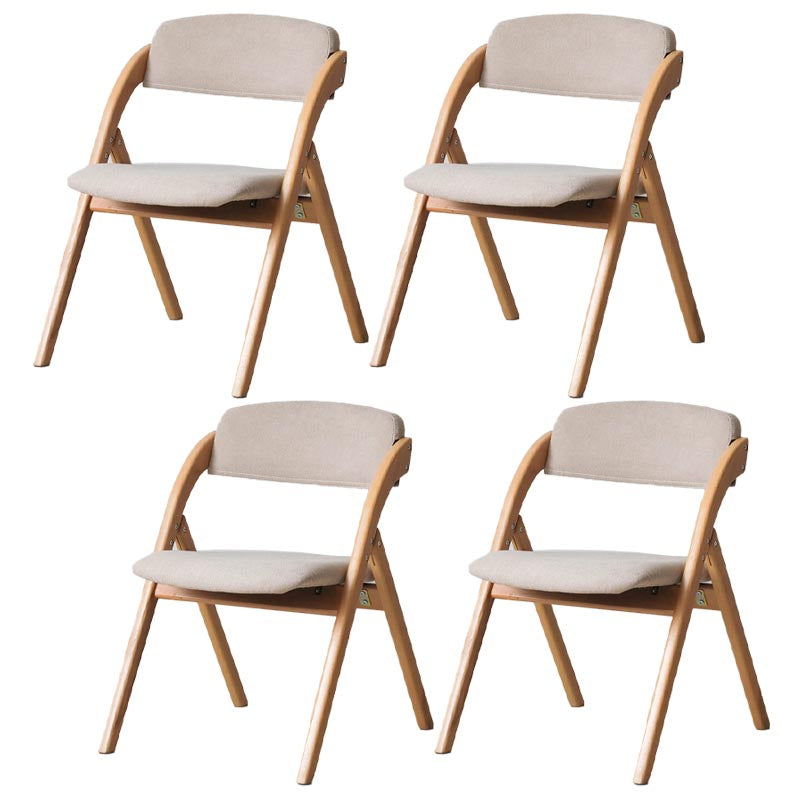 Contemporary Wood Dining Chairs Open Back Dining Side Furniture in Matte Finish for Home