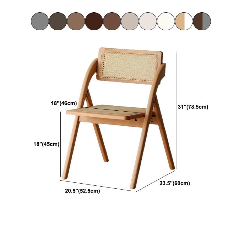 Contemporary Wood Dining Chairs Open Back Dining Side Furniture in Matte Finish for Home