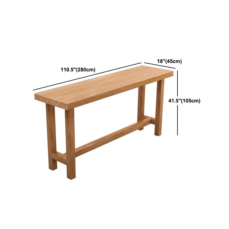 Modern 1/5/6/11 Pieces Bar Table Set Rectangle Pine Wood Counter Table with High Stools Clearhalo 'Bar Furniture' 'furn' 'furn_home_bar_bar_sets' 'Furniture' 'Home Bars & Bar Sets' 'home_bar_bar_sets' 'Kitchen & Dining Furniture' 5360367