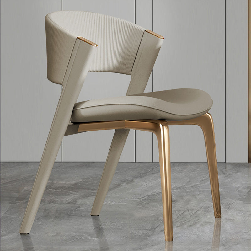 Modern Faux Leather Dining Chair Open Back Dining Side Furniture in Matte Finish Clearhalo 'Dining Chairs' 'Dining Tables & Seating' 'dining_chair' 'furn' 'furn_dining_chair' 'Furniture' 'Kitchen & Dining Furniture' 5360371
