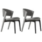 Modern Faux Leather Dining Chair Open Back Dining Side Furniture in Matte Finish Dark Gray 2 Piece Set Black Clearhalo 'Dining Chairs' 'Dining Tables & Seating' 'dining_chair' 'furn' 'furn_dining_chair' 'Furniture' 'Kitchen & Dining Furniture' 5360372
