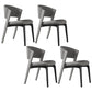 Modern Faux Leather Dining Chair Open Back Dining Side Furniture in Matte Finish Dark Gray 4 Piece Set Black Clearhalo 'Dining Chairs' 'Dining Tables & Seating' 'dining_chair' 'furn' 'furn_dining_chair' 'Furniture' 'Kitchen & Dining Furniture' 5360373