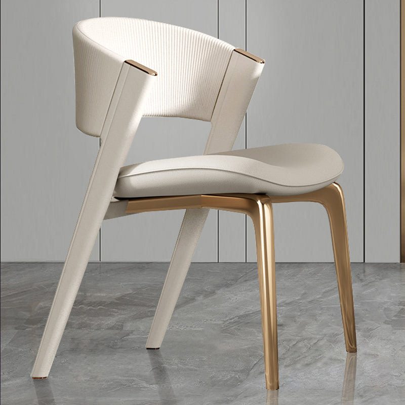 Modern Faux Leather Dining Chair Open Back Dining Side Furniture in Matte Finish Clearhalo 'Dining Chairs' 'Dining Tables & Seating' 'dining_chair' 'furn' 'furn_dining_chair' 'Furniture' 'Kitchen & Dining Furniture' 5360374