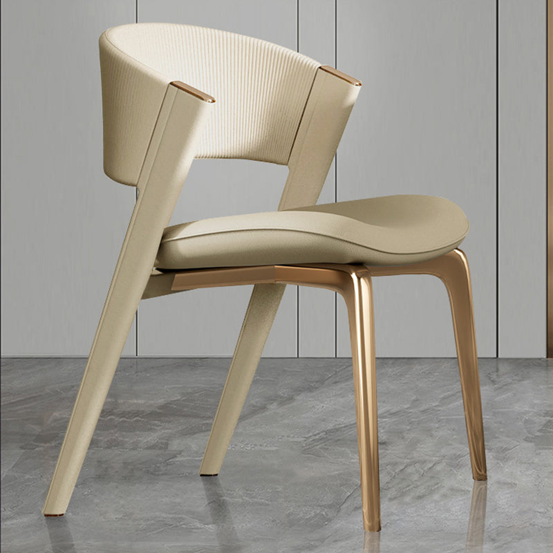 Modern Faux Leather Dining Chair Open Back Dining Side Furniture in Matte Finish Clearhalo 'Dining Chairs' 'Dining Tables & Seating' 'dining_chair' 'furn' 'furn_dining_chair' 'Furniture' 'Kitchen & Dining Furniture' 5360375