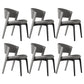 Modern Faux Leather Dining Chair Open Back Dining Side Furniture in Matte Finish Dark Gray 6 Piece Set Black Clearhalo 'Dining Chairs' 'Dining Tables & Seating' 'dining_chair' 'furn' 'furn_dining_chair' 'Furniture' 'Kitchen & Dining Furniture' 5360376