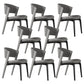 Modern Faux Leather Dining Chair Open Back Dining Side Furniture in Matte Finish Dark Gray 8 Piece Set Black Clearhalo 'Dining Chairs' 'Dining Tables & Seating' 'dining_chair' 'furn' 'furn_dining_chair' 'Furniture' 'Kitchen & Dining Furniture' 5360378