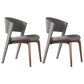 Modern Faux Leather Dining Chair Open Back Dining Side Furniture in Matte Finish Dark Gray 2 Piece Set Rose Gold Clearhalo 'Dining Chairs' 'Dining Tables & Seating' 'dining_chair' 'furn' 'furn_dining_chair' 'Furniture' 'Kitchen & Dining Furniture' 5360380