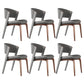 Modern Faux Leather Dining Chair Open Back Dining Side Furniture in Matte Finish Dark Gray 6 Piece Set Rose Gold Clearhalo 'Dining Chairs' 'Dining Tables & Seating' 'dining_chair' 'furn' 'furn_dining_chair' 'Furniture' 'Kitchen & Dining Furniture' 5360382