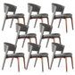 Modern Faux Leather Dining Chair Open Back Dining Side Furniture in Matte Finish Dark Gray 8 Piece Set Rose Gold Clearhalo 'Dining Chairs' 'Dining Tables & Seating' 'dining_chair' 'furn' 'furn_dining_chair' 'Furniture' 'Kitchen & Dining Furniture' 5360383