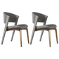 Modern Faux Leather Dining Chair Open Back Dining Side Furniture in Matte Finish Dark Gray 2 Piece Set Gold Clearhalo 'Dining Chairs' 'Dining Tables & Seating' 'dining_chair' 'furn' 'furn_dining_chair' 'Furniture' 'Kitchen & Dining Furniture' 5360384