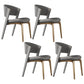 Modern Faux Leather Dining Chair Open Back Dining Side Furniture in Matte Finish Dark Gray 4 Piece Set Gold Clearhalo 'Dining Chairs' 'Dining Tables & Seating' 'dining_chair' 'furn' 'furn_dining_chair' 'Furniture' 'Kitchen & Dining Furniture' 5360385