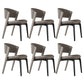 Modern Faux Leather Dining Chair Open Back Dining Side Furniture in Matte Finish Coffee 6 Piece Set Black Clearhalo 'Dining Chairs' 'Dining Tables & Seating' 'dining_chair' 'furn' 'furn_dining_chair' 'Furniture' 'Kitchen & Dining Furniture' 5360390