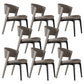 Modern Faux Leather Dining Chair Open Back Dining Side Furniture in Matte Finish Coffee 8 Piece Set Black Clearhalo 'Dining Chairs' 'Dining Tables & Seating' 'dining_chair' 'furn' 'furn_dining_chair' 'Furniture' 'Kitchen & Dining Furniture' 5360391