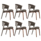 Modern Faux Leather Dining Chair Open Back Dining Side Furniture in Matte Finish Coffee 6 Piece Set Rose Gold Clearhalo 'Dining Chairs' 'Dining Tables & Seating' 'dining_chair' 'furn' 'furn_dining_chair' 'Furniture' 'Kitchen & Dining Furniture' 5360394