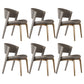 Modern Faux Leather Dining Chair Open Back Dining Side Furniture in Matte Finish Coffee 6 Piece Set Gold Clearhalo 'Dining Chairs' 'Dining Tables & Seating' 'dining_chair' 'furn' 'furn_dining_chair' 'Furniture' 'Kitchen & Dining Furniture' 5360398