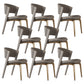 Modern Faux Leather Dining Chair Open Back Dining Side Furniture in Matte Finish Coffee 8 Piece Set Gold Clearhalo 'Dining Chairs' 'Dining Tables & Seating' 'dining_chair' 'furn' 'furn_dining_chair' 'Furniture' 'Kitchen & Dining Furniture' 5360399