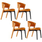 Modern Faux Leather Dining Chair Open Back Dining Side Furniture in Matte Finish Orange 4 Piece Set Black Clearhalo 'Dining Chairs' 'Dining Tables & Seating' 'dining_chair' 'furn' 'furn_dining_chair' 'Furniture' 'Kitchen & Dining Furniture' 5360401