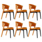 Modern Faux Leather Dining Chair Open Back Dining Side Furniture in Matte Finish Orange 6 Piece Set Black Clearhalo 'Dining Chairs' 'Dining Tables & Seating' 'dining_chair' 'furn' 'furn_dining_chair' 'Furniture' 'Kitchen & Dining Furniture' 5360402