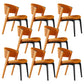Modern Faux Leather Dining Chair Open Back Dining Side Furniture in Matte Finish Orange 8 Piece Set Black Clearhalo 'Dining Chairs' 'Dining Tables & Seating' 'dining_chair' 'furn' 'furn_dining_chair' 'Furniture' 'Kitchen & Dining Furniture' 5360403