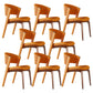 Modern Faux Leather Dining Chair Open Back Dining Side Furniture in Matte Finish Orange 8 Piece Set Rose Gold Clearhalo 'Dining Chairs' 'Dining Tables & Seating' 'dining_chair' 'furn' 'furn_dining_chair' 'Furniture' 'Kitchen & Dining Furniture' 5360407