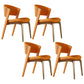 Modern Faux Leather Dining Chair Open Back Dining Side Furniture in Matte Finish Orange 4 Piece Set Gold Clearhalo 'Dining Chairs' 'Dining Tables & Seating' 'dining_chair' 'furn' 'furn_dining_chair' 'Furniture' 'Kitchen & Dining Furniture' 5360409