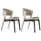 Modern Faux Leather Dining Chair Open Back Dining Side Furniture in Matte Finish Off-White 2 Piece Set Black Clearhalo 'Dining Chairs' 'Dining Tables & Seating' 'dining_chair' 'furn' 'furn_dining_chair' 'Furniture' 'Kitchen & Dining Furniture' 5360412