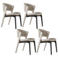 Modern Faux Leather Dining Chair Open Back Dining Side Furniture in Matte Finish Off-White 4 Piece Set Black Clearhalo 'Dining Chairs' 'Dining Tables & Seating' 'dining_chair' 'furn' 'furn_dining_chair' 'Furniture' 'Kitchen & Dining Furniture' 5360413