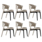Modern Faux Leather Dining Chair Open Back Dining Side Furniture in Matte Finish Off-White 6 Piece Set Black Clearhalo 'Dining Chairs' 'Dining Tables & Seating' 'dining_chair' 'furn' 'furn_dining_chair' 'Furniture' 'Kitchen & Dining Furniture' 5360414