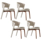 Modern Faux Leather Dining Chair Open Back Dining Side Furniture in Matte Finish Off-White 4 Piece Set Rose Gold Clearhalo 'Dining Chairs' 'Dining Tables & Seating' 'dining_chair' 'furn' 'furn_dining_chair' 'Furniture' 'Kitchen & Dining Furniture' 5360417